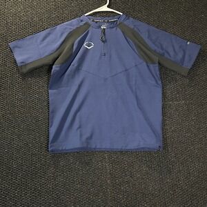 Evoshield Mens Pullover Short Sleeve Baseball Jacket‎ Navy Blue Size Medium